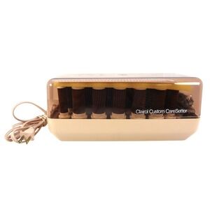 Vintage Clairol Custom CareSetter Electric Hot Rollers 20 Velvet Flocked Set